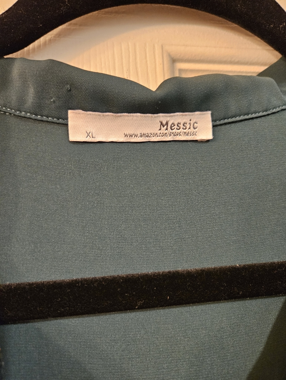 Amazon Essentials Teal Button-Front Ruffle-Sleeve Blouse - Picture 4 of 4